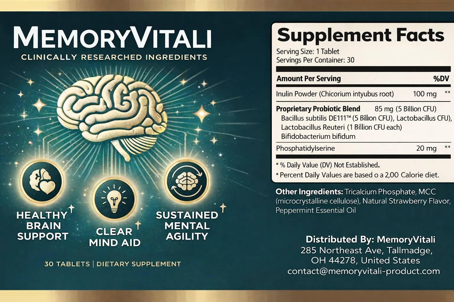 MemoryVitali™ Brain Support Supplement